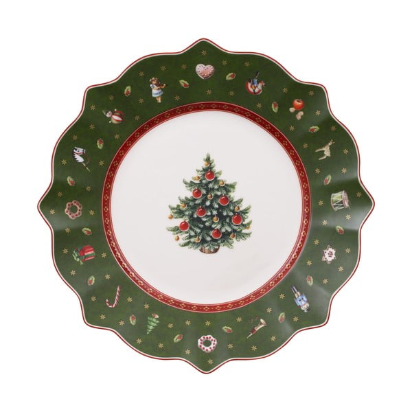 Зелена порцеланова чиния с коледен мотив Villeroy & Boch, ø 24 cm - Villeroy&Boch