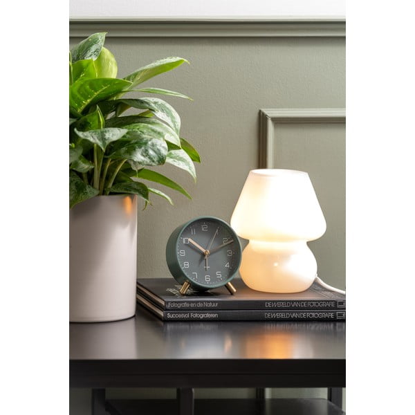 Бяла стъклена настолна лампа Стъкло, височина 18 cm - Leitmotiv-image-1