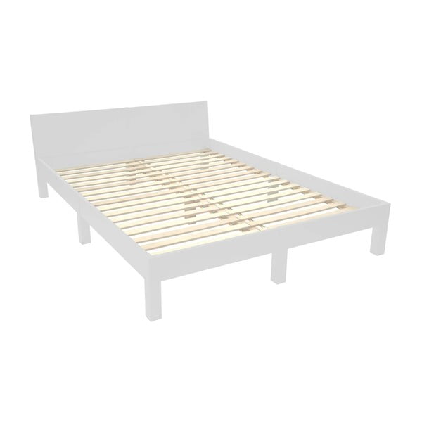 Светлосиво двойно легло от букова дървесина с решетка 140x200 cm Dabi - Ragaba