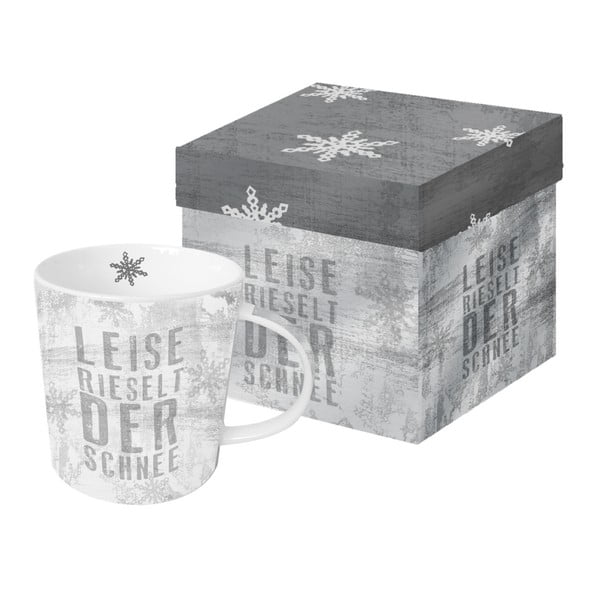Чаша от костен порцелан с коледен мотив в подаръчна кутия Leise Rieselt, 350 ml - PPD