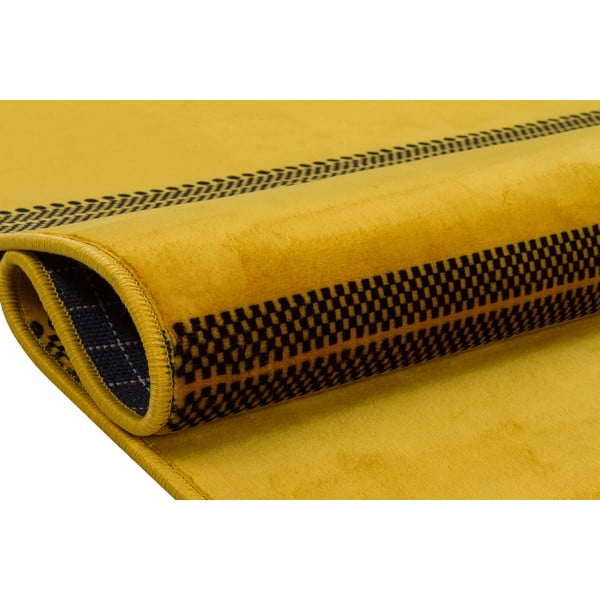 Жълт миещ се килим 200x80 cm - Vitaus-image-3