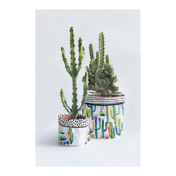 Комплект от 2 текстилни капака за саксии Watercolor Cactus - Surdic