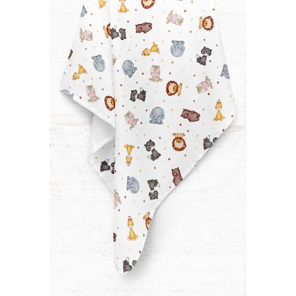 Бяло муселиново бебешко одеяло 75x100 cm Zoo – Mijolnir-image-2