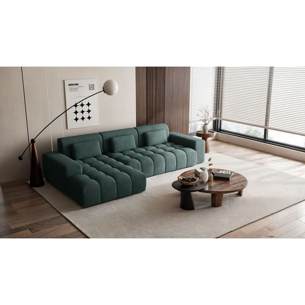 Син шенилов ъглов диван (ляв ъгъл) Chevi – Ghado-image-1