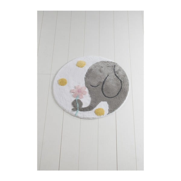 Килимче за баня Buyuk Fil Yuvarlak Grey, ⌀ 90 cm - Confetti Bathmats