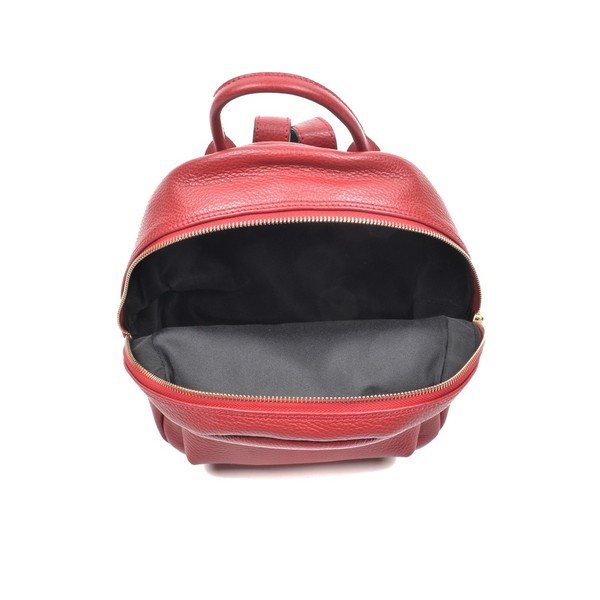 Червена кожена раница Mangotti Rabia - Mangotti Bags-image-3