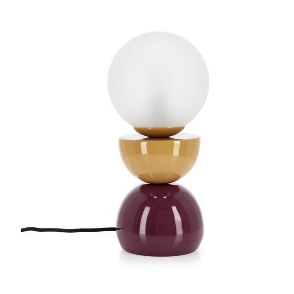 Метална настолна лампа със стъклен абажур (височина 33 cm) Malton – Bizzotto