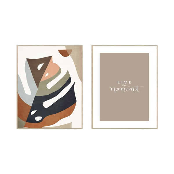 Картини в комплект 2 бр. 30x40 cm Live the Moment – knor