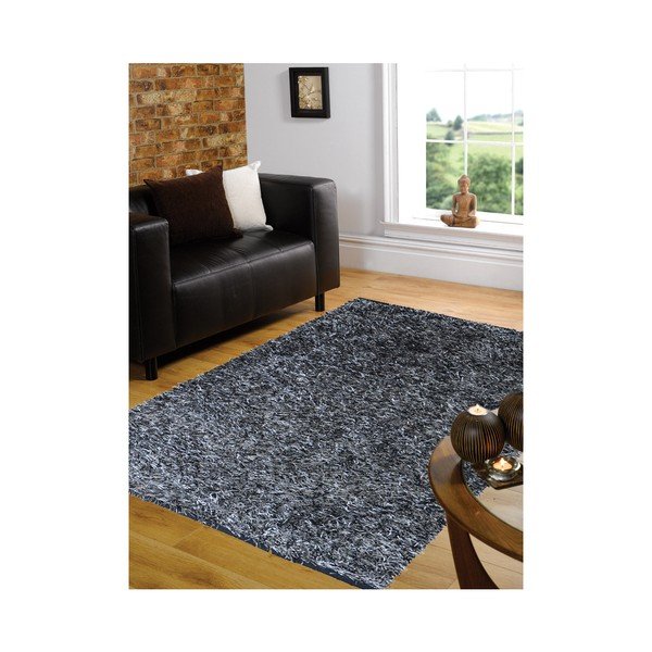 Černý koberec Webtappeti Shaggy, 120 x 170 cm