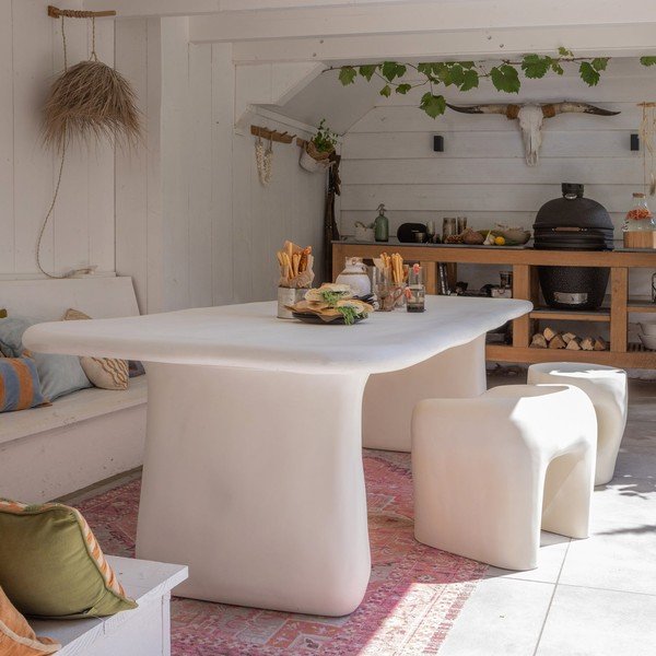 Пластмасов градински стол в цвят слонова кост Nivo – WOOOD-image-1