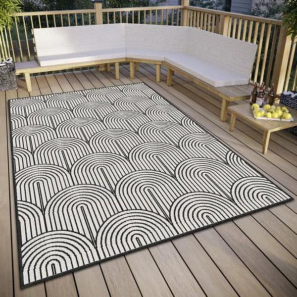 Черно-бял външен килим 160x230 cm Pangli Black – Hanse Home-image-2