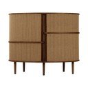 Шкафче от дъбов декор с плъзгащи се врати в кафяв и светлокафяв цвят 120x100x50 cm Audacious – UMAGE
