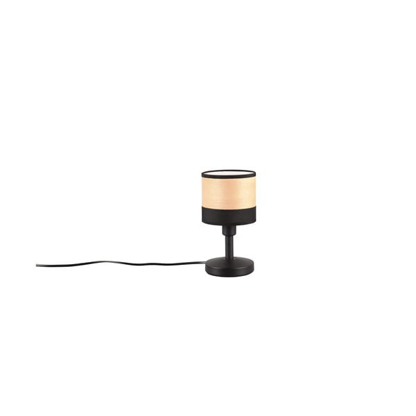 Настолна лампа в черен и естествен цвят (височина 22 см) Bolzano - Trio
