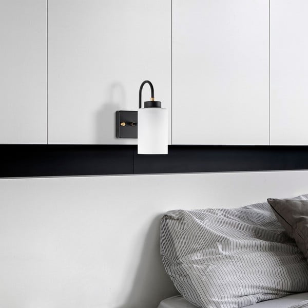 Черно-бял стенна лампа ø 10 cm Duzsuz – Opviq lights-image-1