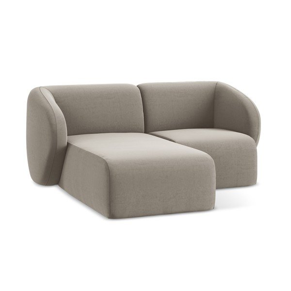 Светлокафяв кадифен ъглов диван (ляв ъгъл) Lani – Makamii-image-4