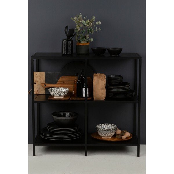 Черна метална етажерка, широчина 100 cm Lite - Canett-image-1