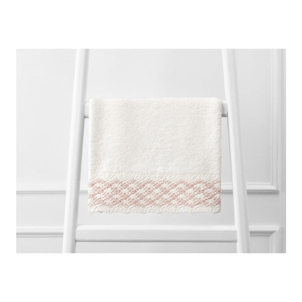Розова и бяла кърпа от чист памук, 30 x 46 cm - Unknown