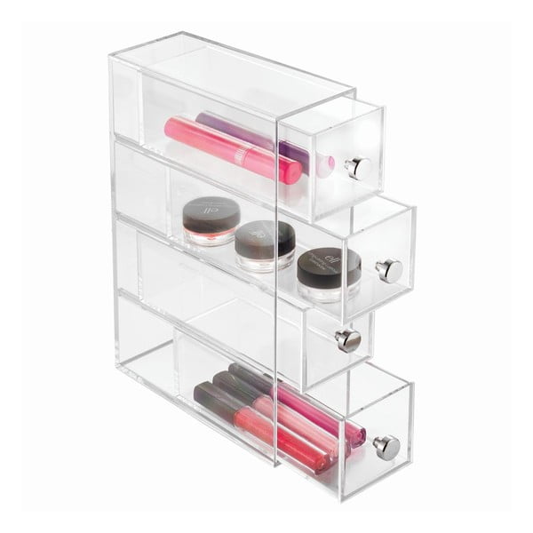 Прозрачна кутия за съхранение с 4 чекмеджета Кула - iDesign-image-2