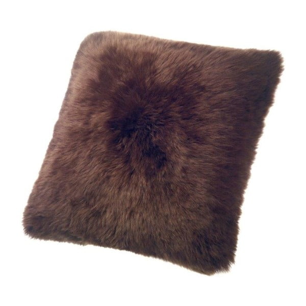 Hnědý vlněný polštář z ovčí kožešiny Auskin Duff, 50 x 50 cm