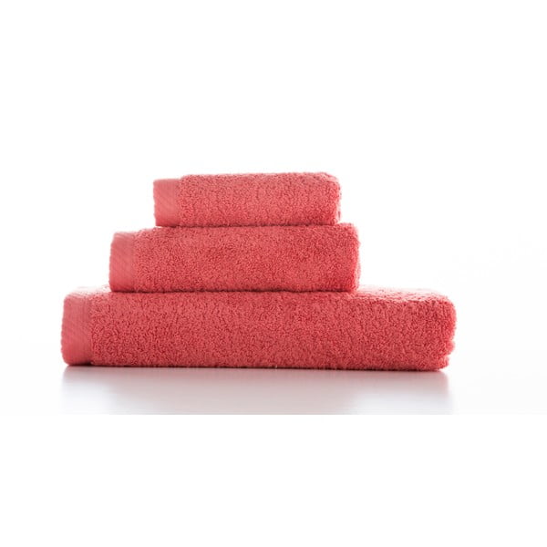 Комплект от 3 червени и розови памучни кърпи Lisa Coral - El Delfin