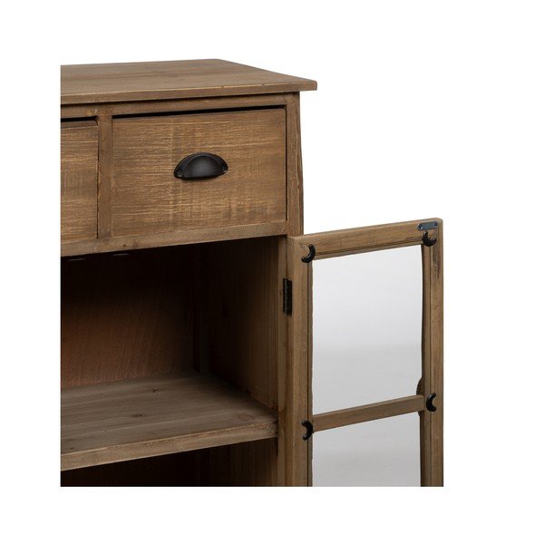 Витрина от масивна ела  в естествен цвят  64x92,5 cm – Ixia-image-4