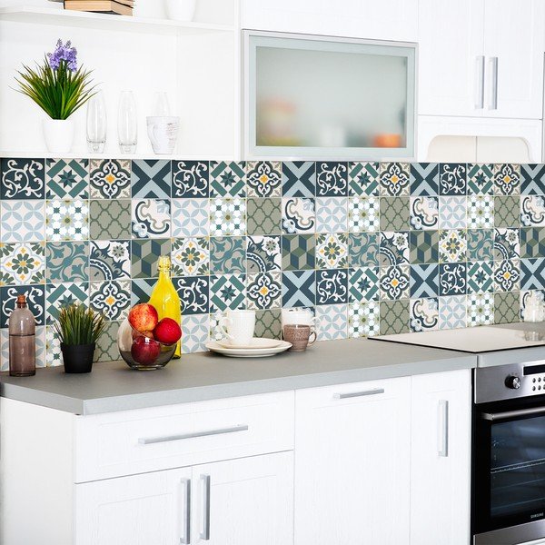Комплект от 24 стикера за стена Azulejos Rony, 10 x 10 cm - Ambiance-image-3