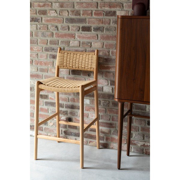 Бар стол от масивен бук в светло естествен цвят (височина на седалката 67,5 cm) Cecile – Dutchbone-image-1