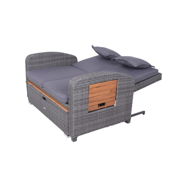 Сив градински диван от изкуствен ратан Bari – Garden Pleasure-image-4