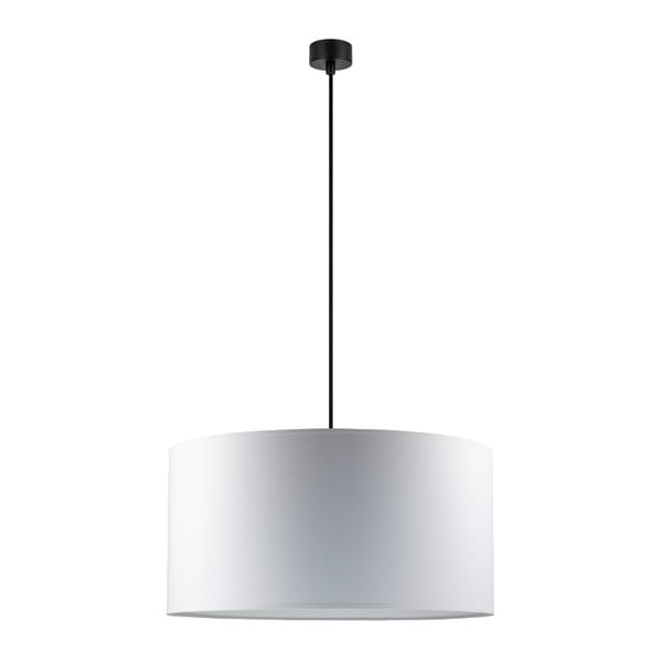 Бяла лампа за таван с черен кабел Mika, ⌀ 50 cm - Sotto Luce