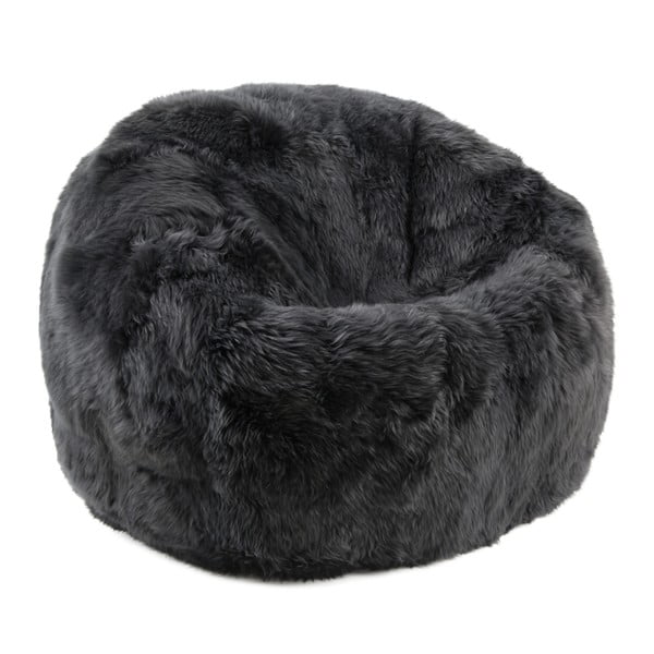 Černý sedací vak z ovčí kožešiny Auskin, výška 50 cm