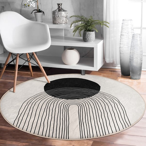 Кремав кръгъл килим подходящ за пране ø 100 cm Comfort – Mila Home-image-4