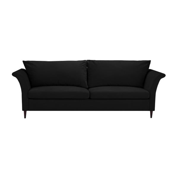 Черен 3-местен разтегателен диван с място за съхранение Peony - Mazzini Sofas