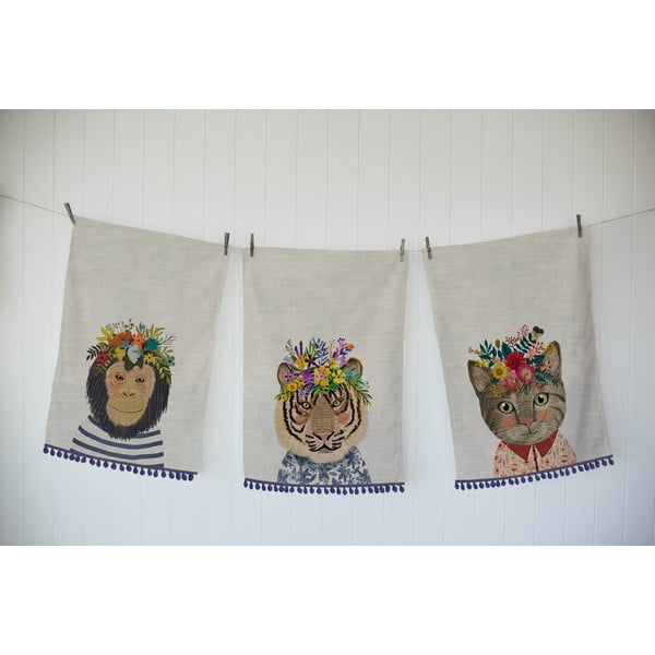 Комплект от 3 хавлиени кърпи със смес от памук , 50 x 70 cm Floral Friends - Madre Selva