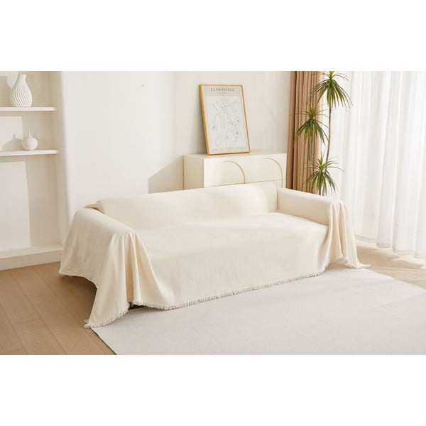 Кремаво двуместно покривало за диван Talo – Filumi-image-1