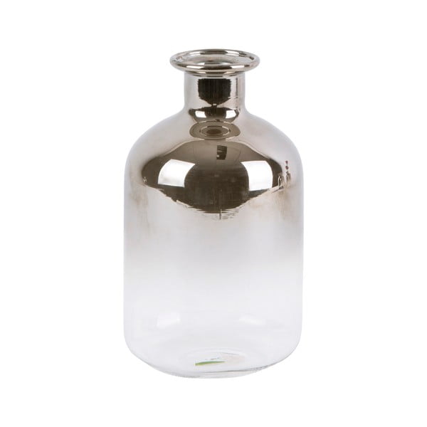 Стъклена малка ваза Сребърна тръба, височина 10 cm Mini Silver Fade - PT LIVING