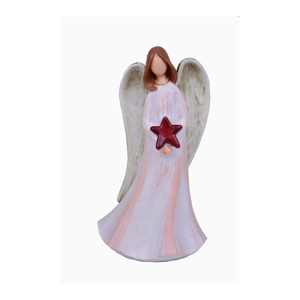 Dekorativní anděl s červenou hvězdou Ego Dekor Lilith, výška 15 cm