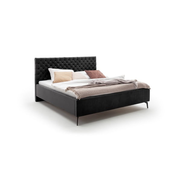 Черно двойно легло с решетка и място за съхранение , 180 x 200 cm La Maison - Meise Möbel