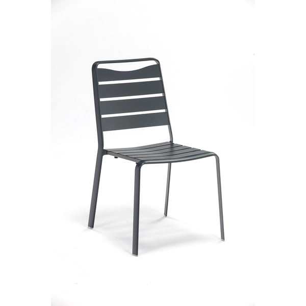 Антрацитни метални градински столове в комплект от 4 бр. Spring – Ezeis
