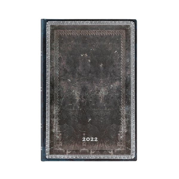 Седмичен дневник за 2022 г. Стомана, 9,5 x 14 cm Midnight - Paperblanks
