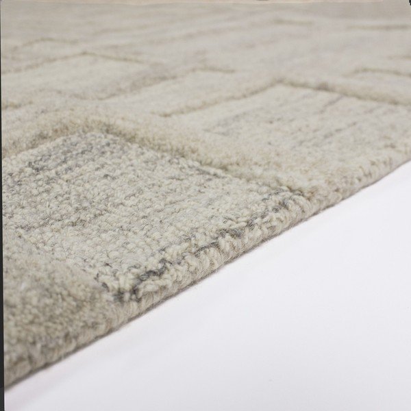 Сиво-бежов ръчно изработен вълнен килим 160x230 cm Elva  – Flair Rugs-image-3