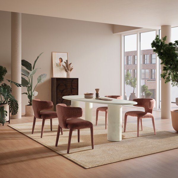 Трапезна маса от декор от камък 100x201 cm Daila – MOME-image-1