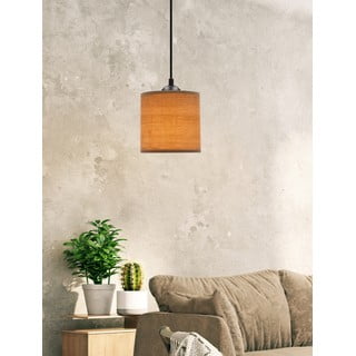 Светлокафява висяща лампа с абажур от ратан ø 15 cm Legno - Candellux Lighting