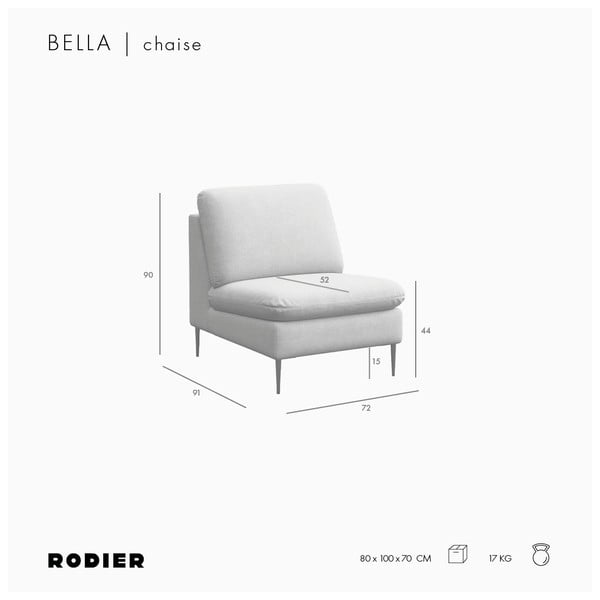 Бежово шенилово кресло Belle – Rodier-image-4