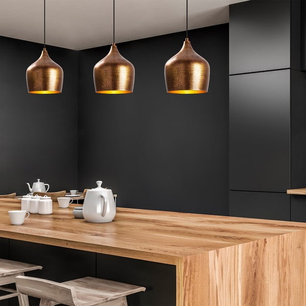 Висящо осветително тяло меден с метален абажур ø 20 cm Murek – Opviq lights-image-2
