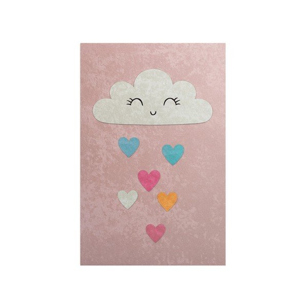 Розов детски килим подходящ за пране 100x160 cm Clouds – Mila Home