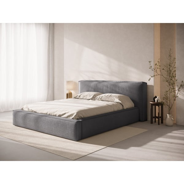 Тъмносива тапицирана табла за легло 229x100 cm Olivia – Micadoni -image-1