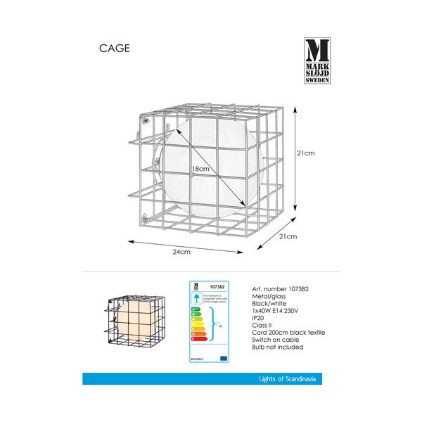 Черна стенна лампа Cage - Markslöjd-image-2