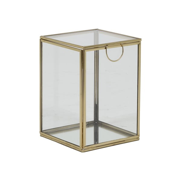 Декоративна стъклена кутия за съхранение в златист цвят Mirina - Light & Living