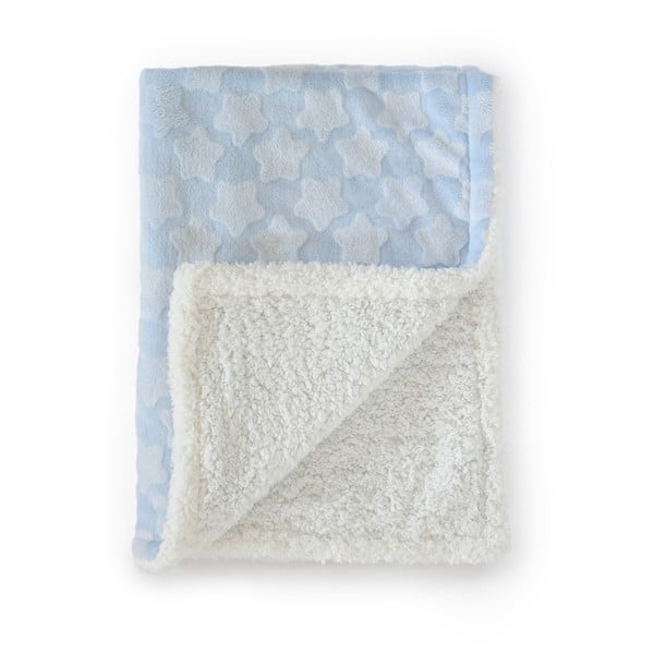 Синьо бебешко одеяло от микрофибър Estrellas, 110 x 140 cm - Tanuki