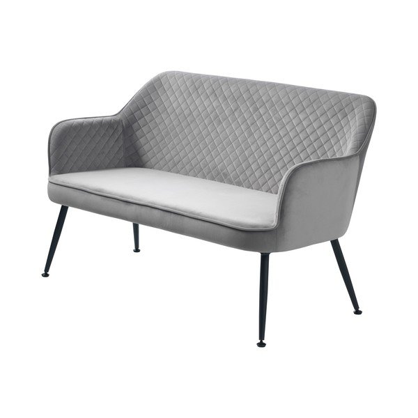 Светлосив кадифен диван 129 cm Berrie – Unique Furniture-image-2